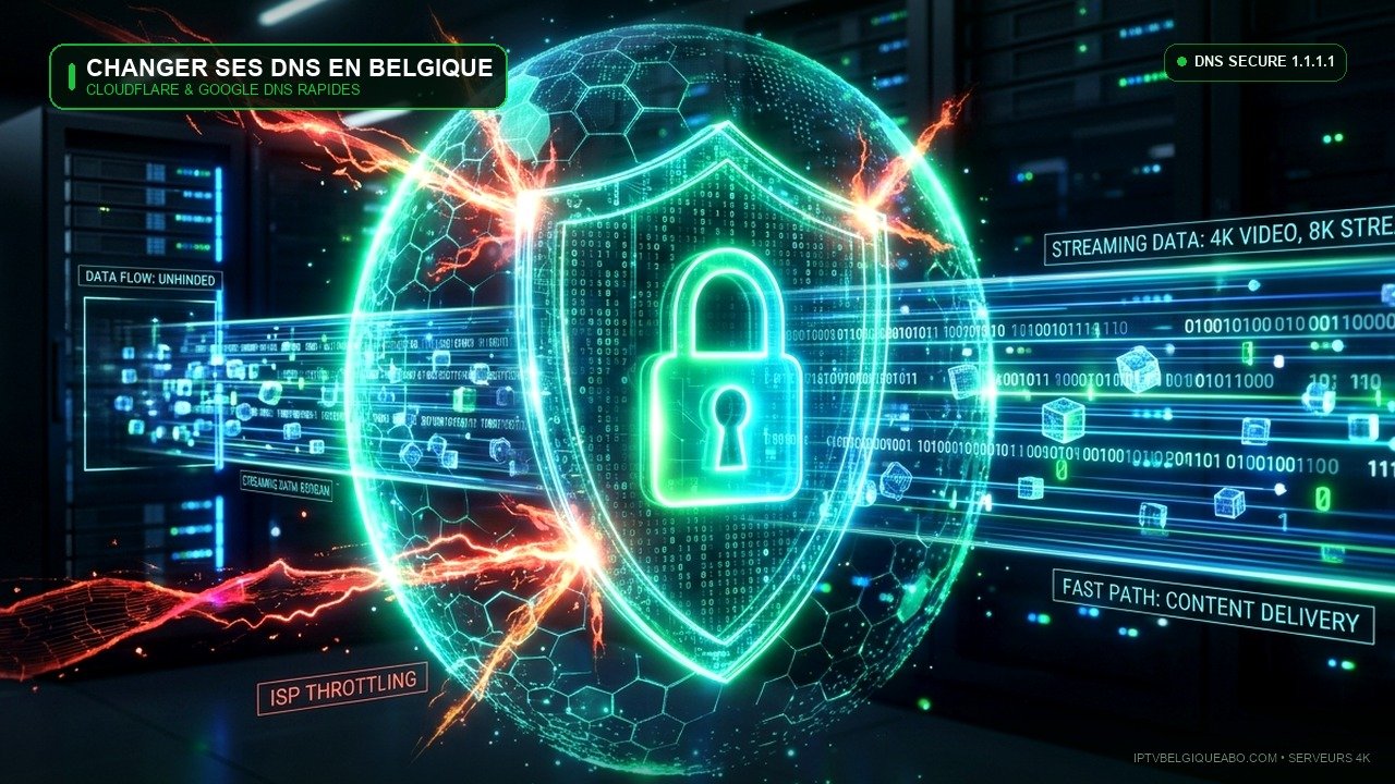 IPTV et DNS en Belgique : Améliorer la Stabilité & Contourner les Blocages (2026) - IPTV Belgique 4K
