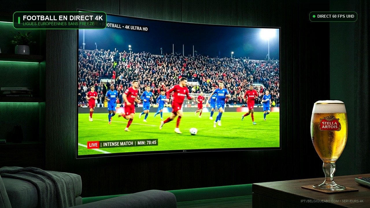 IPTV Football en Belgique : Tous les Matchs en Direct & 4K (2026) - IPTV Belgique 4K