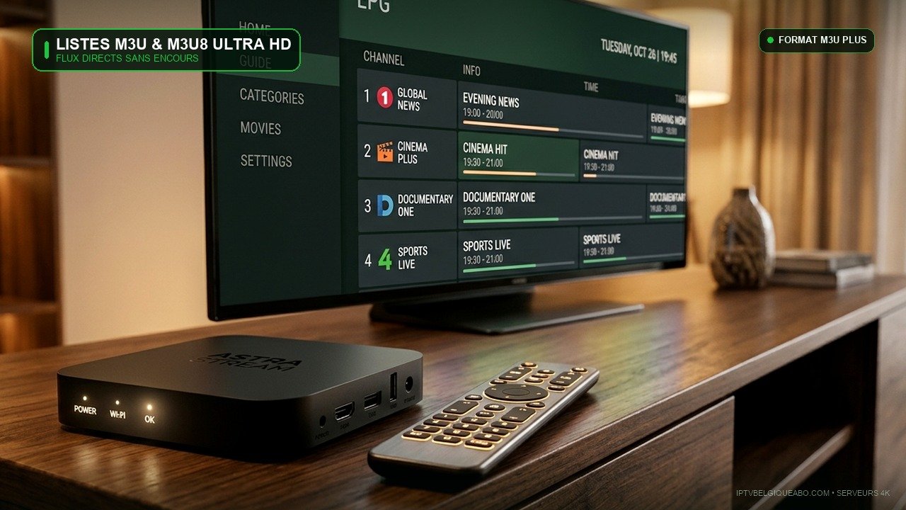Playlists M3U IPTV en Belgique : Mode d'Emploi & Téléchargement (2026) - IPTV Belgique 4K
