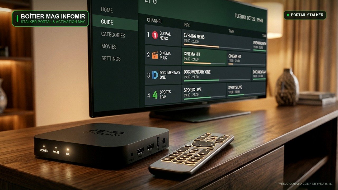 IPTV sur MAG Box en Belgique (MAG 524, 540, 421) : Configuration Portail - IPTV Belgique 4K
