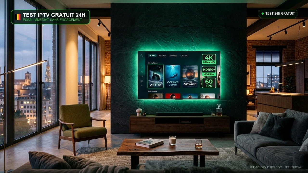 Test IPTV Gratuit 24h en Belgique : Démo Sans Coupure (2026) - IPTV Belgique 4K